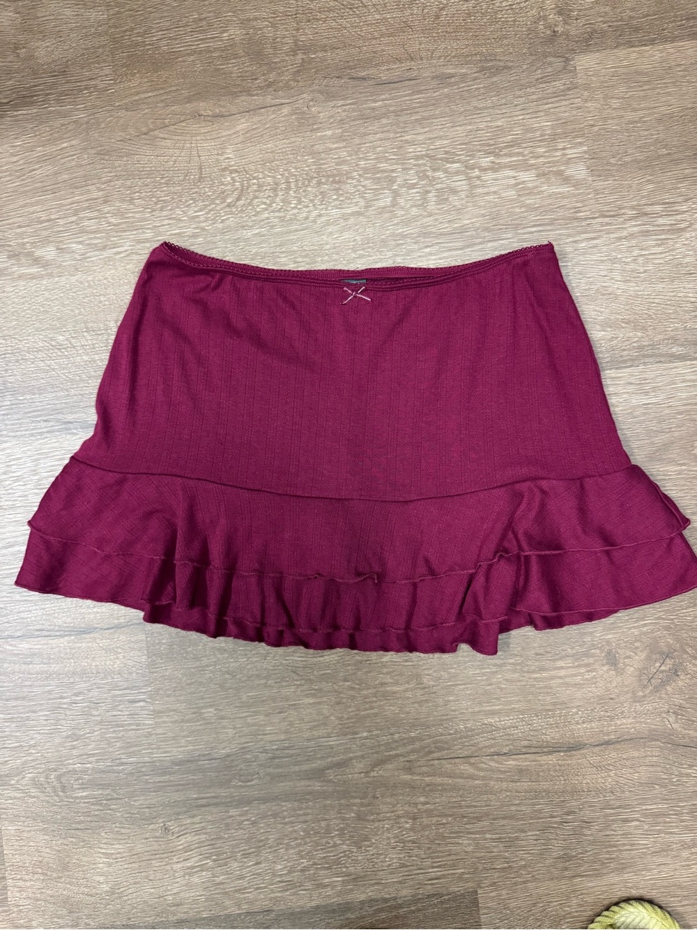 wild fable Burgundy Ruffled Mini Skirt